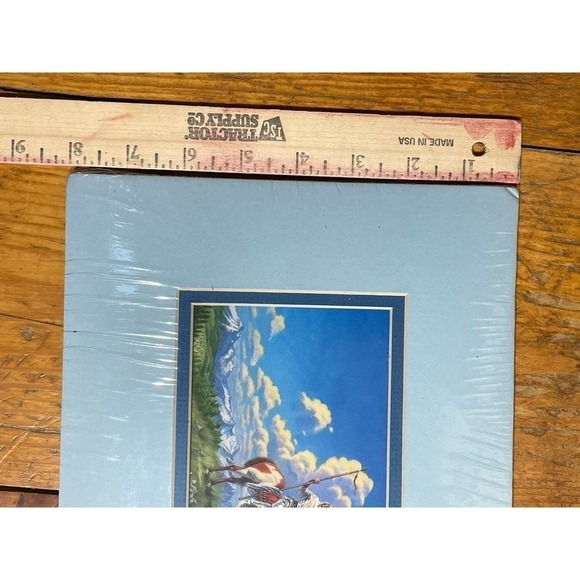 Tribal/Native/Indian attire beautiful western art print. Mountains/Horse/Sky - Picture 3 of 3